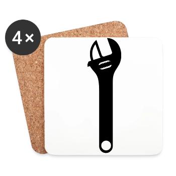 Wrench Icon - Coasters (set of 4) - white - Front