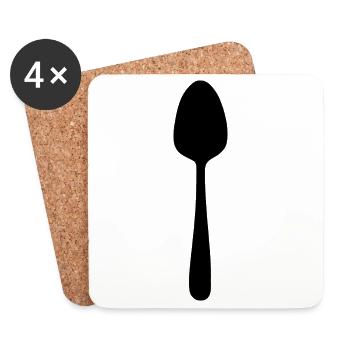 Cooking Spoon Cooking Spoon Template - Coasters (set of 4) - white - Front
