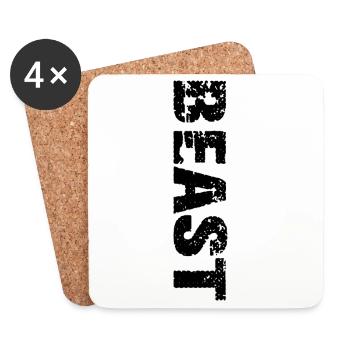 BEAST – Stärke und Selbstbewusstsein pur - Untersetzer (4er-Set) - Weiß - Vorne