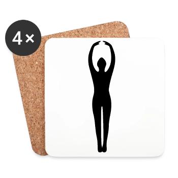 Yoga Silhouettes Black - Coasters (set of 4) - white - Front