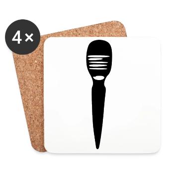 Chanteur de micro Chanteur Cadeau - Dessous de verre (lot de 4) - blanc - Devant