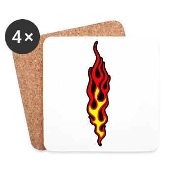 flammen - Untersetzer (4er-Set) - Weiß - Vorne
