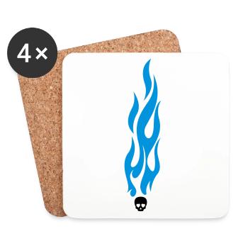 flammen - Untersetzer (4er-Set) - Weiß - Vorne