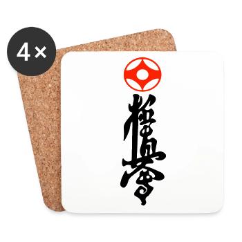 Kyokushinkai T-Shirt das Kyokushin Kaikan Design - Untersetzer (4er-Set) - Weiß - Vorne