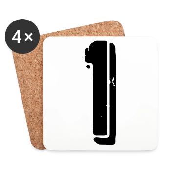 1 number jersey - Coasters (set of 4) - white - Front