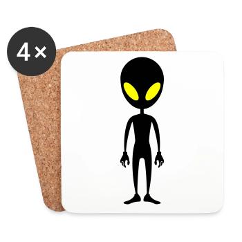 Symbole extraterrestre - Dessous de verre (lot de 4) - blanc - Devant