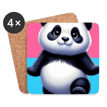 Panda - Untersetzer (4er-Set) - Weiß - Vorne