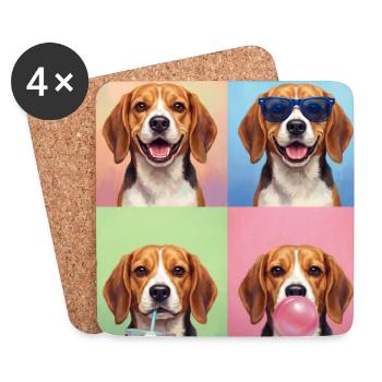 Hunde Beagle Hund - Untersetzer (4er-Set) - Weiß - Vorne