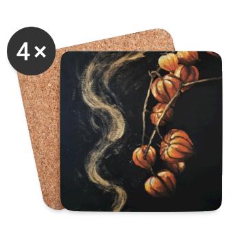 Herbstliche Hülle Tabak Rauch Illustration Runen - Untersetzer (4er-Set) - Weiß - Vorne