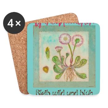 Gänseblümchen Wildblumen Print - Untersetzer (4er-Set) - Weiß - Vorne