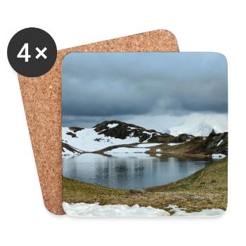 Runder See in Oisans - Untersetzer (4er-Set) - Weiß - Vorne