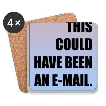 LUSTIGE BÜRO-MEETING-E-MAIL - Untersetzer (4er-Set) - Weiß - Vorne