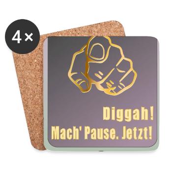 Social Media Pause - Untersetzer (4er-Set) - Weiß - Vorne