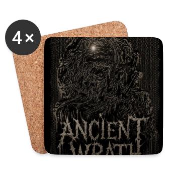 Uralter Zorn – Dunkler Fantasy-Metal-Beast Streetwea - Untersetzer (4er-Set) - Weiß - Vorne