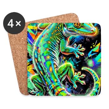 Gecko - Untersetzer (4er-Set) - Weiß - Vorne