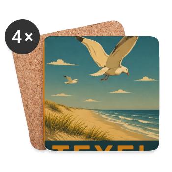 Texel Möwe - Untersetzer (4er-Set) - Weiß - Vorne
