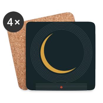 Sonnenfinsternis – goldene Korona - Untersetzer (4er-Set) - Weiß - Vorne