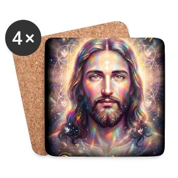 Jesus Christus Ich segne Dich - Untersetzer (4er-Set) - Weiß - Vorne