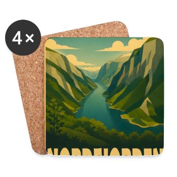 Nordfjorden Fjord Norwegen - Untersetzer (4er-Set) - Weiß - Vorne