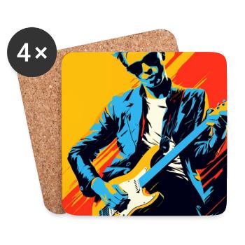 Pop-Art-Rocker - Untersetzer (4er-Set) - Weiß - Vorne