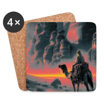 Wadi Rum Wüste - Untersetzer (4er-Set) - Weiß - Vorne