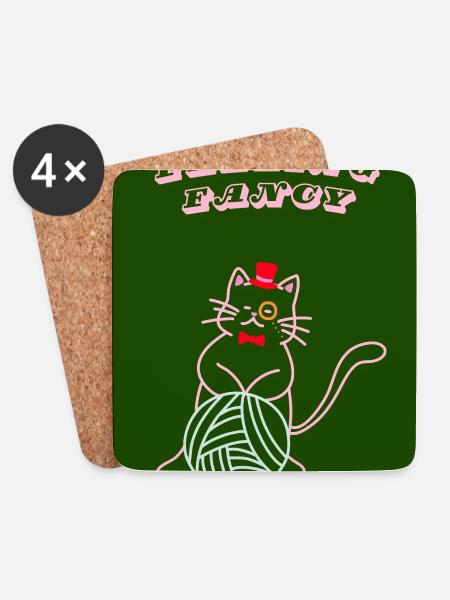 Katze fühlt sich schick an - Untersetzer (4er-Set) - Weiß