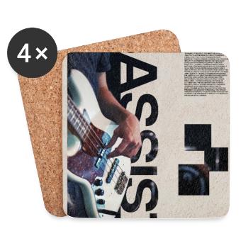 Bass Electric Bass Art - Untersetzer (4er-Set) - Weiß - Vorne