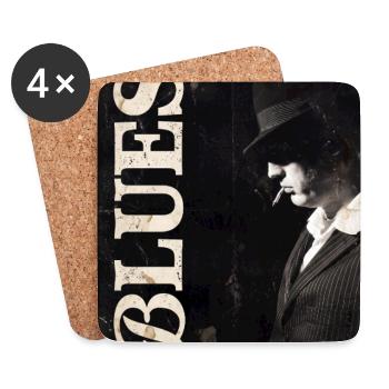 Gents Noir Vintage Blues Man - Untersetzer (4er-Set) - Weiß - Vorne
