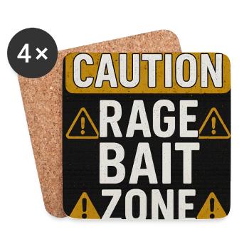 Achtung Rage Zone, lustiger sarkastischer Spruch - Untersetzer (4er-Set) - Weiß - Vorne