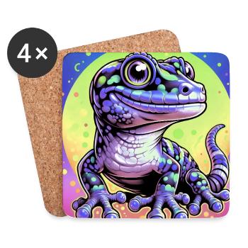 Gecko - Untersetzer (4er-Set) - Weiß - Vorne