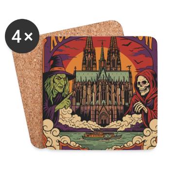 Kölner Spökshow Dom Grauen - Untersetzer (4er-Set) - Weiß - Vorne