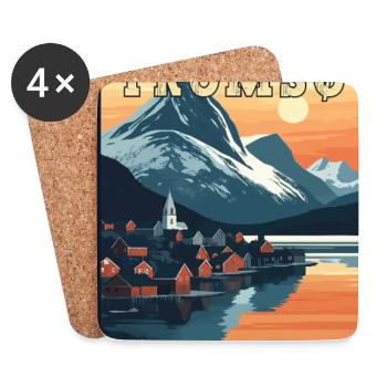 Erleben Sie das arktische Abenteuer von Tromsø in Norwegen - Untersetzer (4er-Set) - Weiß - Vorne