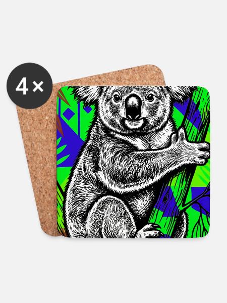 Koala - Untersetzer (4er-Set) - Weiß