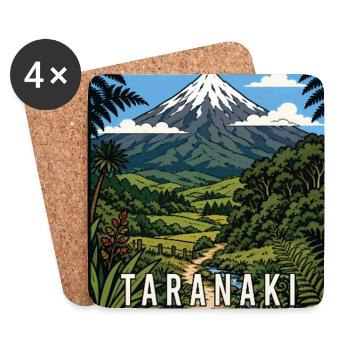 Erleben Sie den Taranaki Mountain in Neuseeland - Untersetzer (4er-Set) - Weiß - Vorne