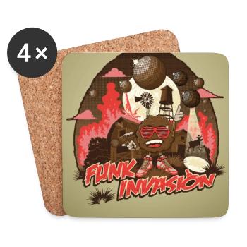 Funk Invasion Poster - Untersetzer (4er-Set) - Weiß - Vorne