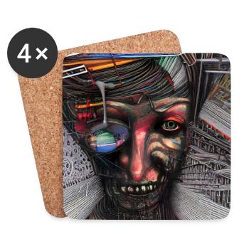 Abstrakte Kunst - Untersetzer (4er-Set) - Weiß - Vorne