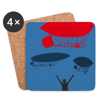 Flug - Untersetzer (4er-Set) - Weiß - Vorne