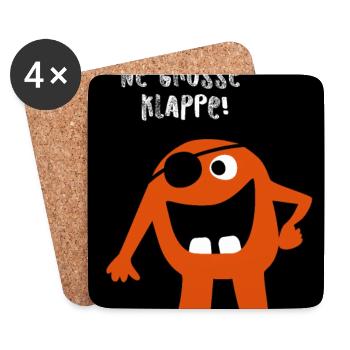 Poster Monster Klappe Comic Halloween cool Spruch - Untersetzer (4er-Set) - Weiß - Vorne