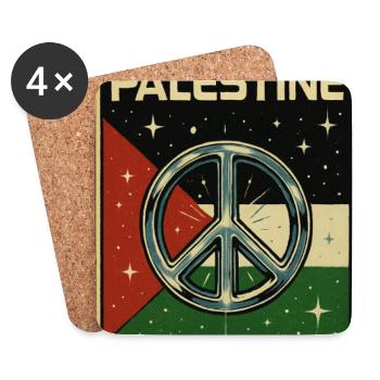 Frieden für Palästina Vintage - Untersetzer (4er-Set) - Weiß - Vorne
