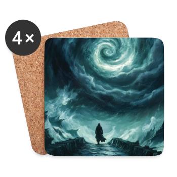 Dark Fantasy Illustration - Untersetzer (4er-Set) - Weiß - Vorne