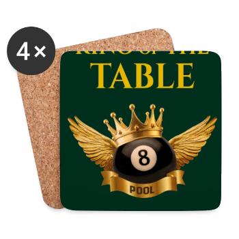 King of Pool – The Royal 8 Ball Design - Untersetzer (4er-Set) - Weiß - Vorne