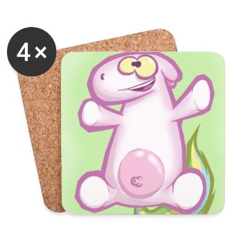 Das Einhorn - Untersetzer (4er-Set) - Weiß - Vorne