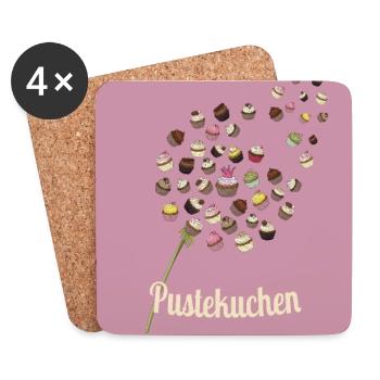 Pustekuchen – Lustiges Cupcake Design - Untersetzer (4er-Set) - Weiß - Vorne