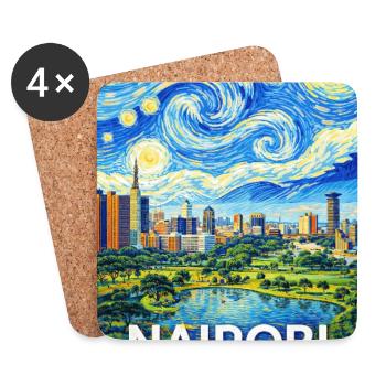 Nairobi Kenya Starry Night - Untersetzer (4er-Set) - Weiß - Vorne