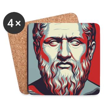 Wisdom Portrait Pop Art - Untersetzer (4er-Set) - Weiß - Vorne