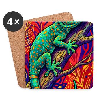 Gecko - Untersetzer (4er-Set) - Weiß - Vorne