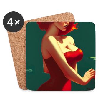 Pin up 1 - Untersetzer (4er-Set) - Weiß - Vorne