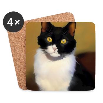 Katzen Bild - Untersetzer (4er-Set) - Weiß - Vorne