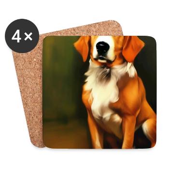 Hunde Bild - Untersetzer (4er-Set) - Weiß - Vorne