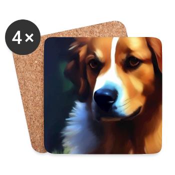 Hunde Bild - Untersetzer (4er-Set) - Weiß - Vorne
